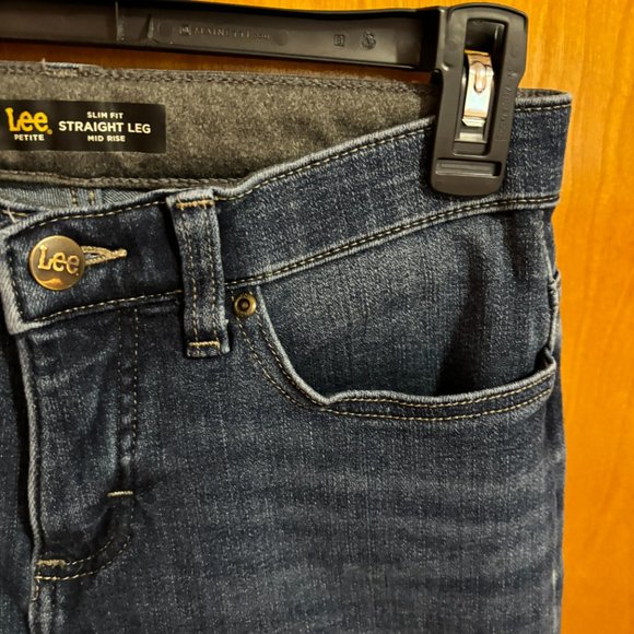 Lee Slim Fit Straight Leg Mid Rise Stretch Denim Jeans‎ Women's Size 4 Petite - Picture 6 of 16